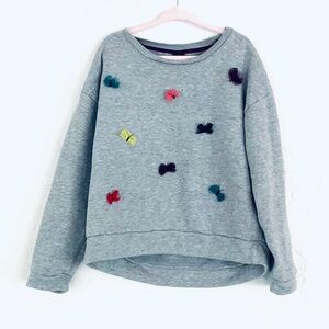 TEA COLLECTION Dealan 3D Popover Tulle Butterfly Sweatshirt Sz 6